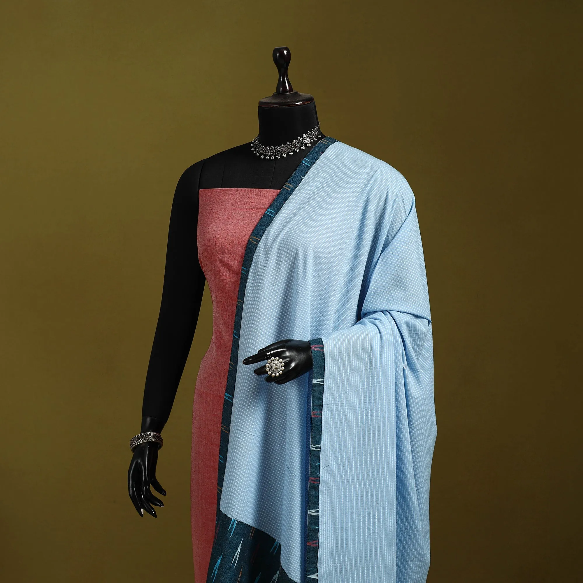 Running Stitch with Patchwork Cotton Dupatta 21 sold by Itokri product image thumbnail 2