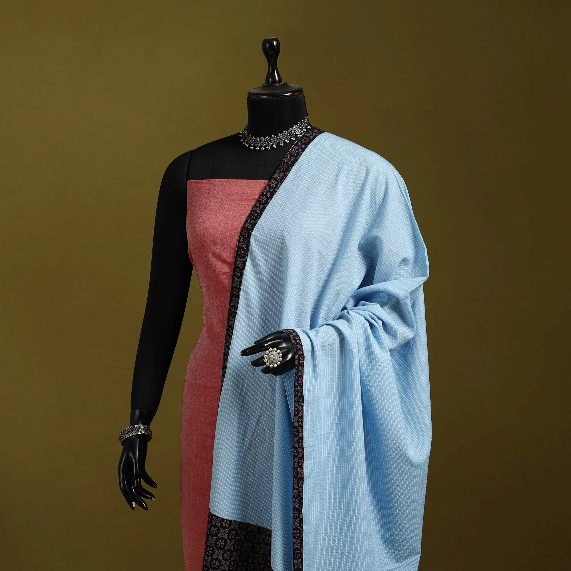 Running Stitch with Patchwork Cotton Dupatta 18 sold by Itokri product image thumbnail 2