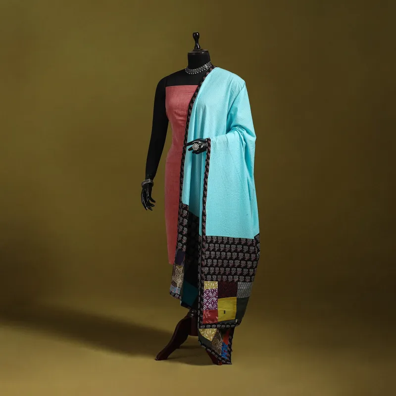 Running Stitch with Patchwork Cotton Dupatta 20 sold by Itokri