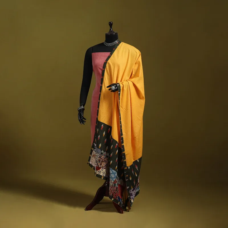 Running Stitch with Patchwork Cotton Dupatta 12 sold by Itokri