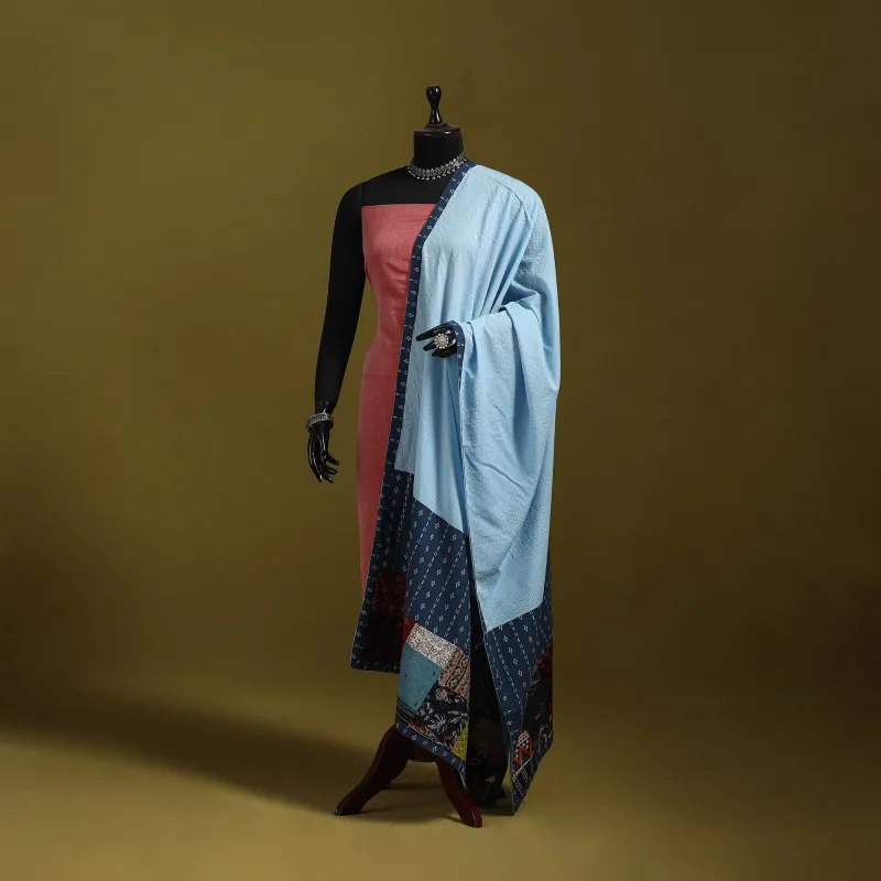 Running Stitch with Patchwork Cotton Dupatta 11 sold by Itokri