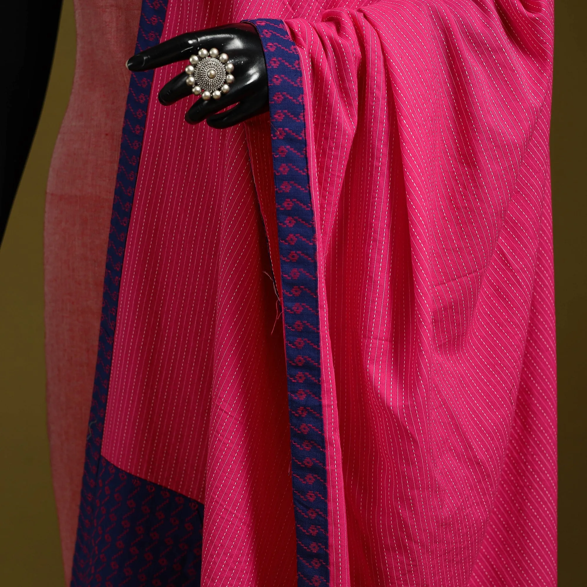 Pink - Running Stitch with Patchwork Cotton Dupatta 02 sold by Itokri product image thumbnail 3