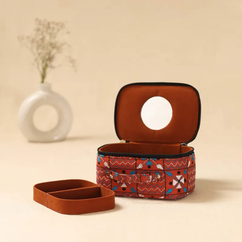 Bengal Kantha Work Handcrafted Jewellery Box with Mirror 14 sold by Itokri