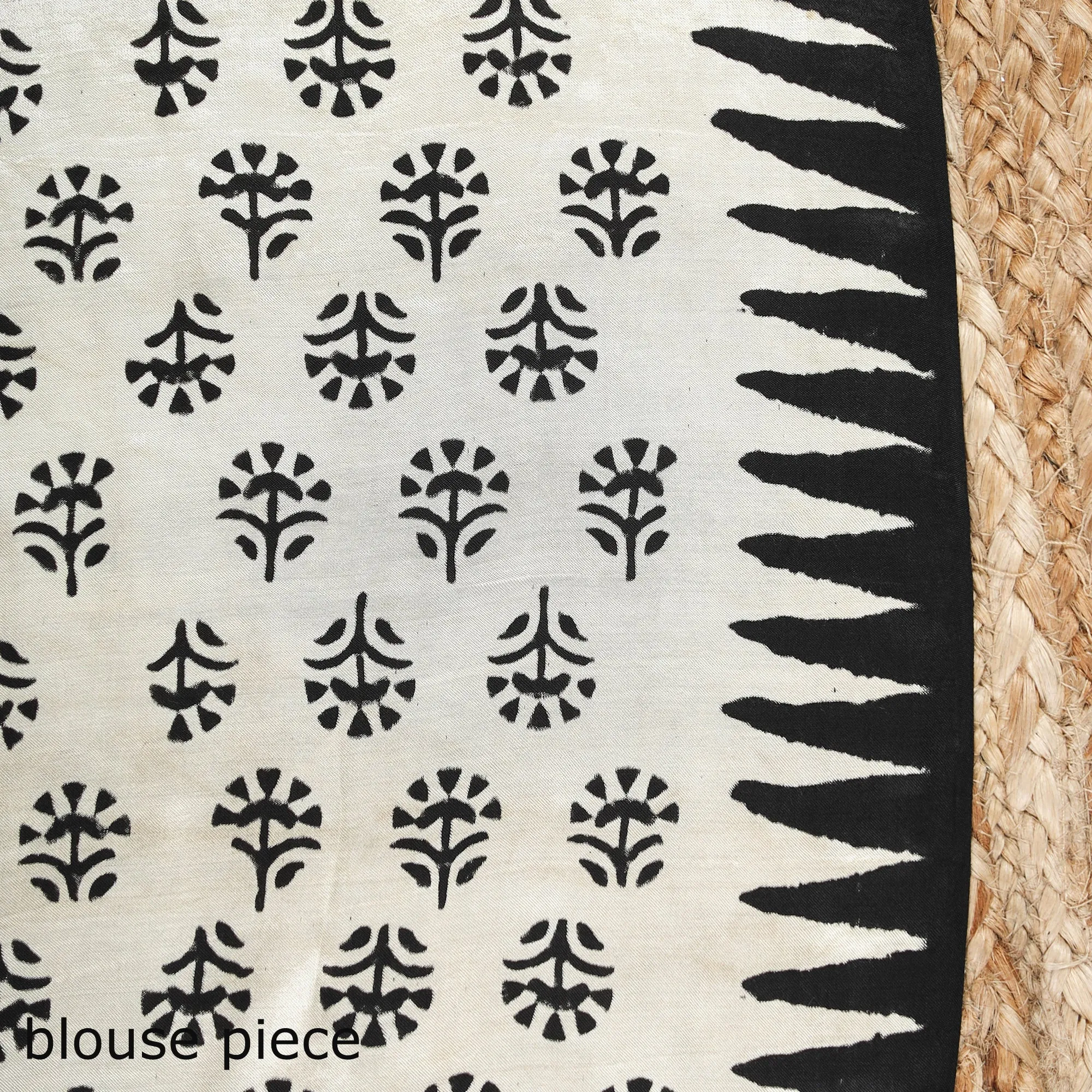 Beige - Modal Silk Hand Block Print Bagru Saree 11 sold by Itokri product image thumbnail 5