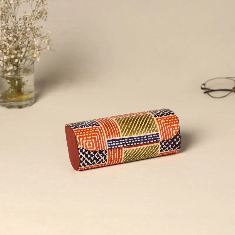 Multicolor - Handcrafted Embossed Leather Spectacle Case 08 made by Itokri
