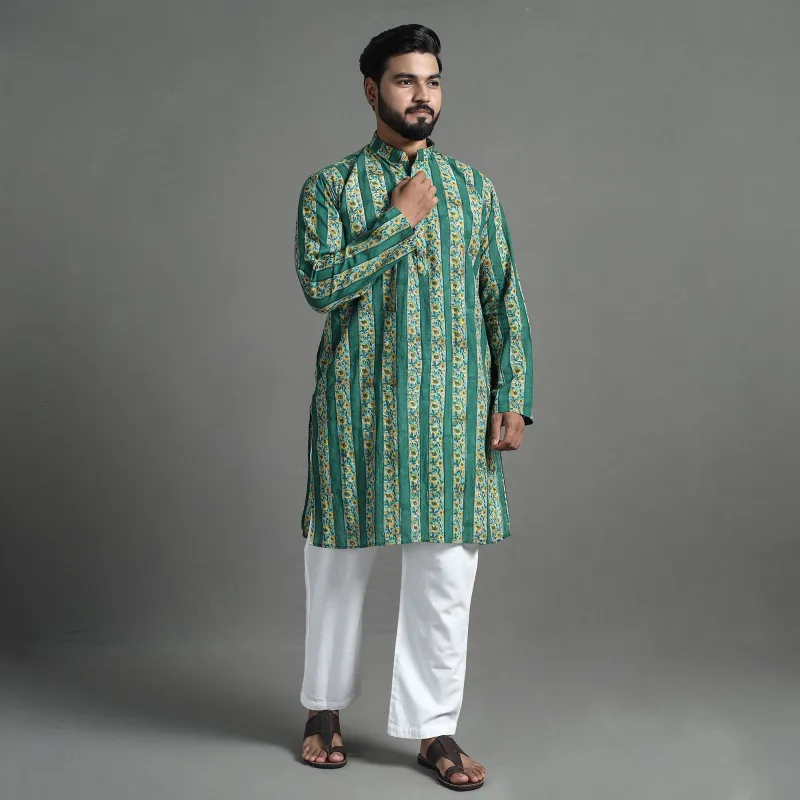 Block Print Cotton Sanganeri Kurta for Men (Long) 11 sold by Itokri