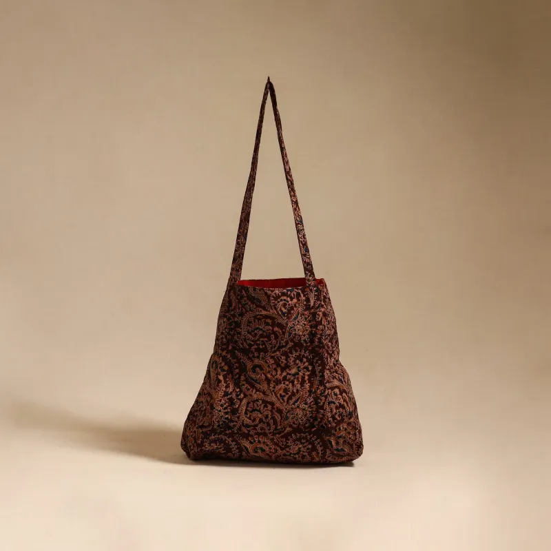 Maroon - Handcrafted Fabric Jhola Bag 53 made by Itokri