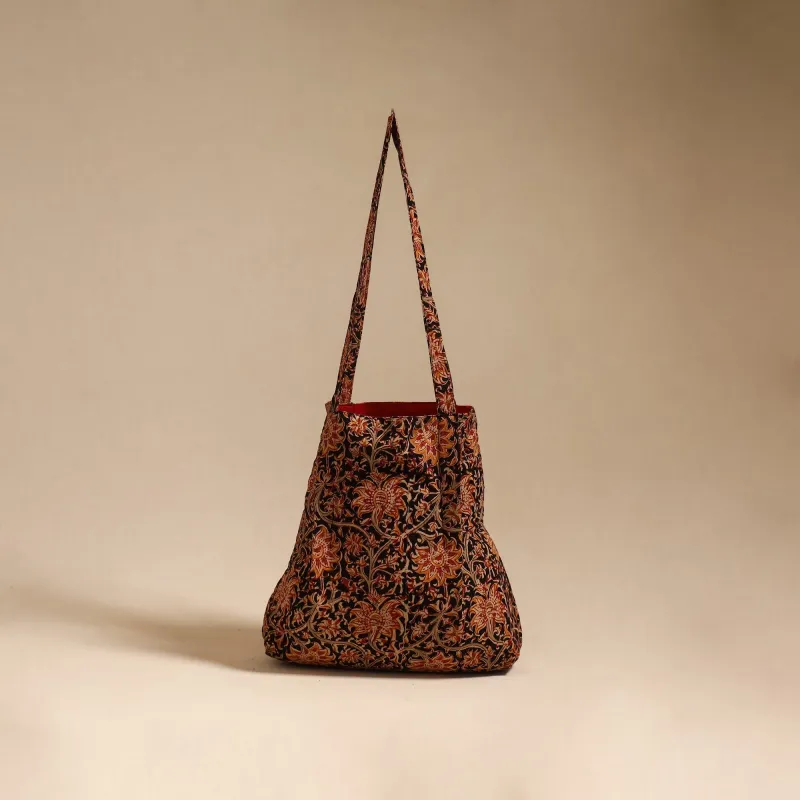 Black - Handcrafted Fabric Jhola Bag 47 sold by Itokri