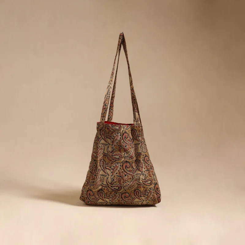 Brown - Handcrafted Fabric Jhola Bag 43 sold by Itokri