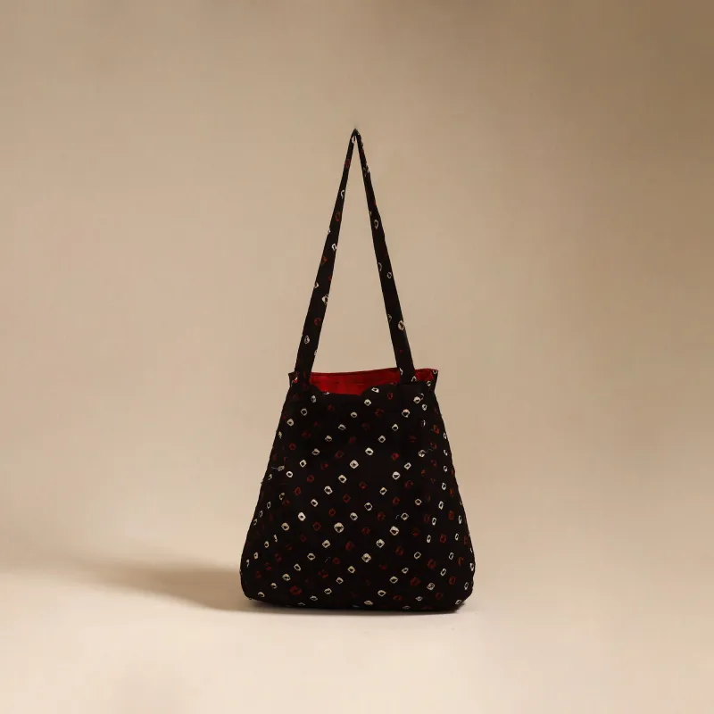 Black - Handcrafted Fabric Jhola Bag 02 sold by Itokri