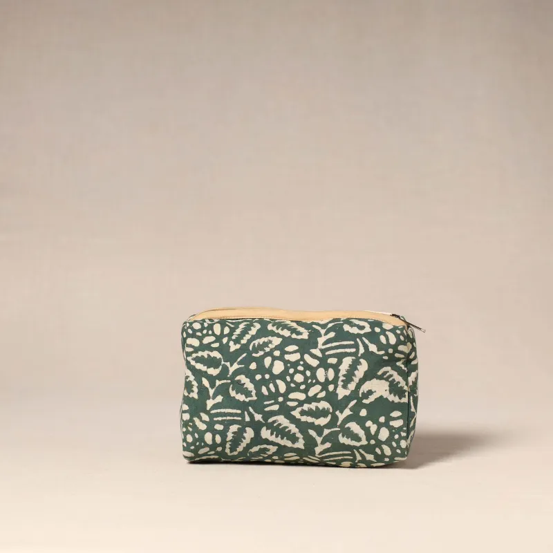 Green - Handcrafted Fabric Toiletry Pouch 36 sold by Itokri