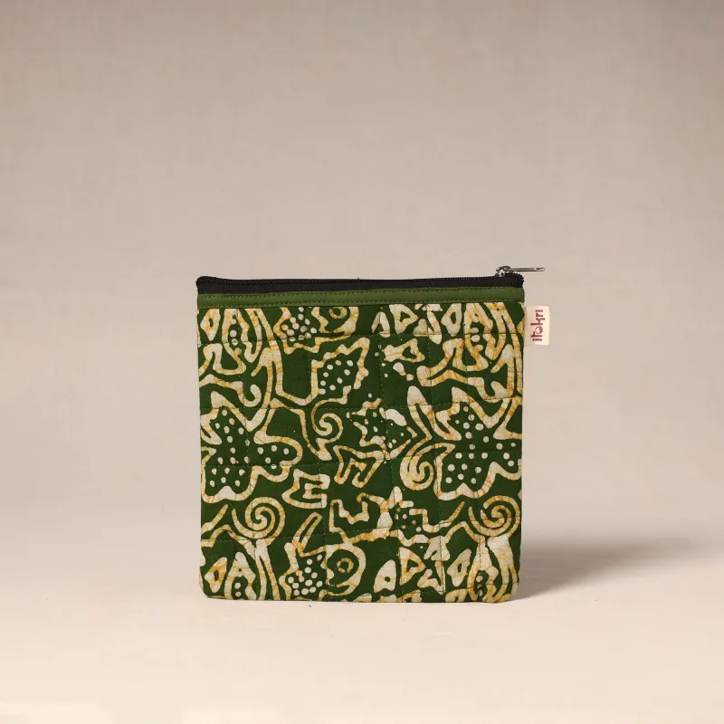Green - Handmade Quilted Utility Pouch 10 sold by Itokri