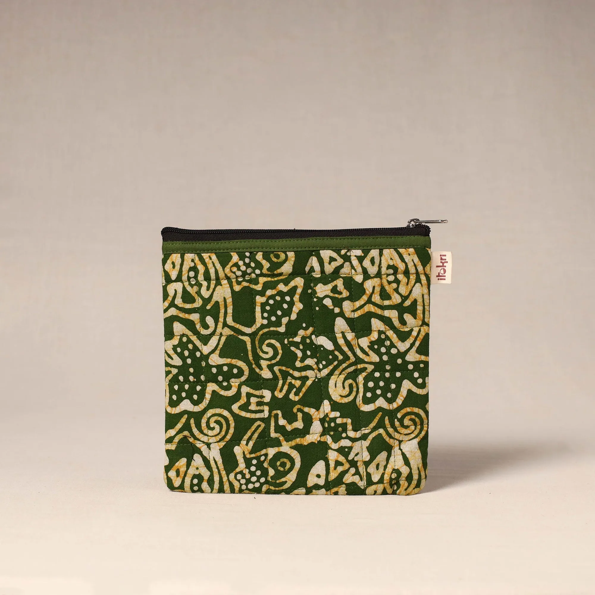 Green - Handmade Quilted Utility Pouch 10 sold by Itokri