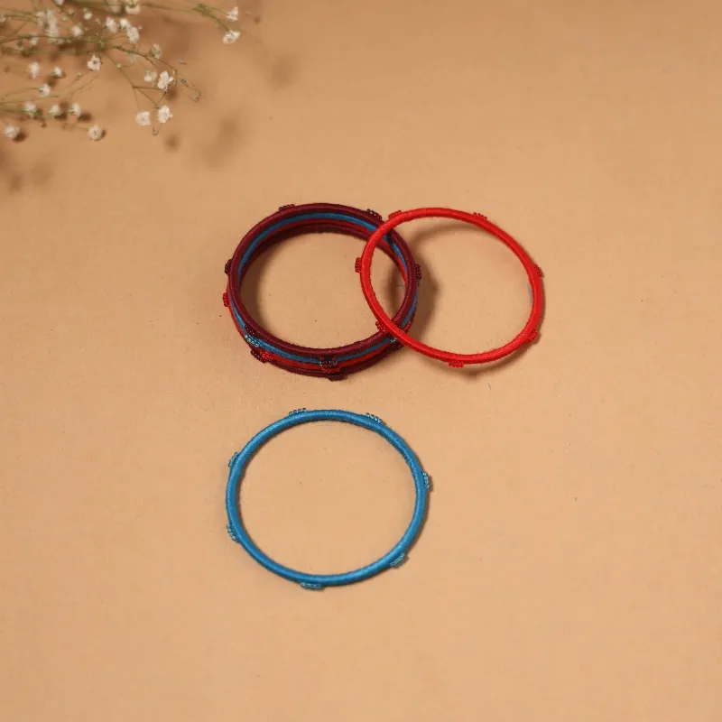 Patwa Thread & Bead Work Bangles by Kailash Patwa (Set of 6) 67 made by Itokri