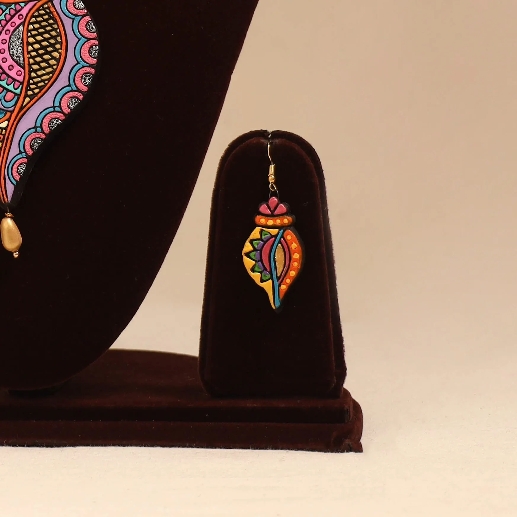 Multicolor - Bishnupur Handpainted Terracotta Necklace Set 32 sold by Itokri product image thumbnail 2