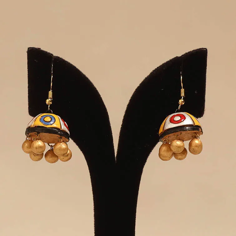 Yellow - Bishnupur Handpainted Terracotta Jhumki Earrings 49 sold by Itokri product image thumbnail 2