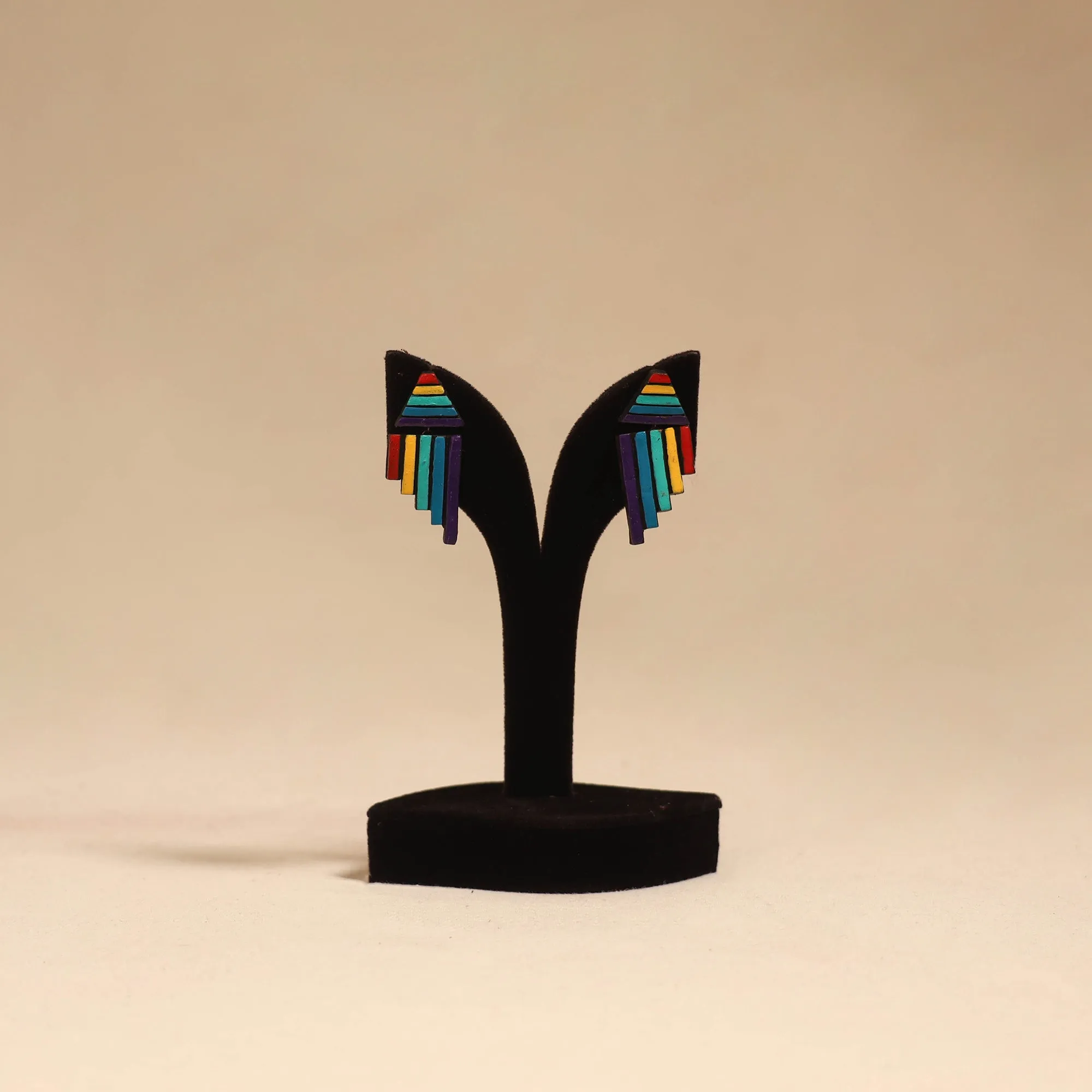 Multicolor - Bishnupur Handpainted Terracotta Earrings 46 sold by Itokri