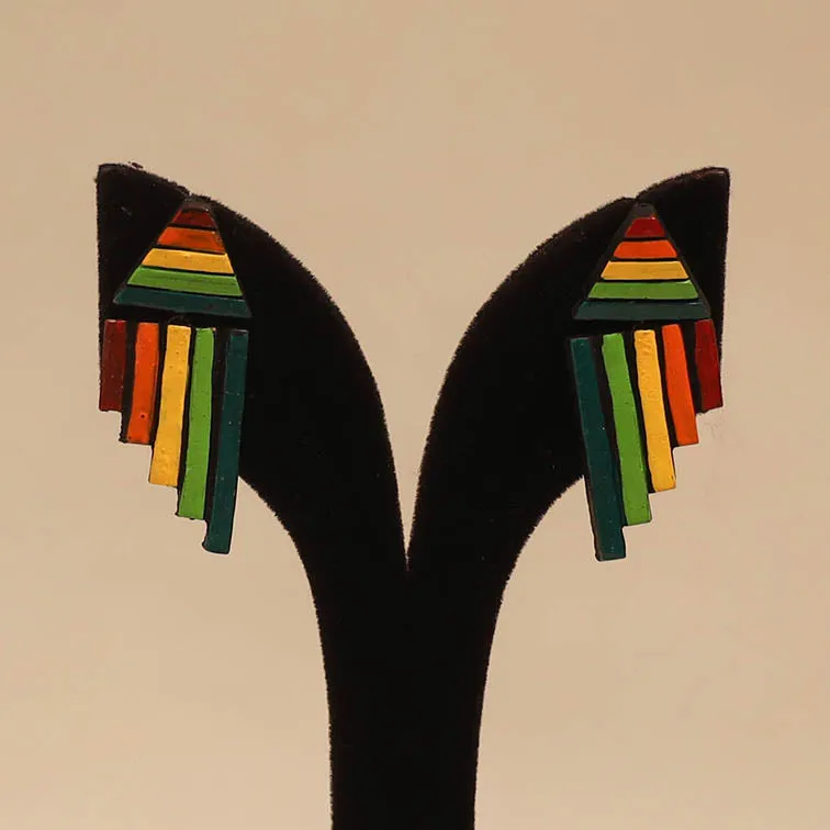 Multicolor - Bishnupur Handpainted Terracotta Earrings 45 sold by Itokri product image thumbnail 2