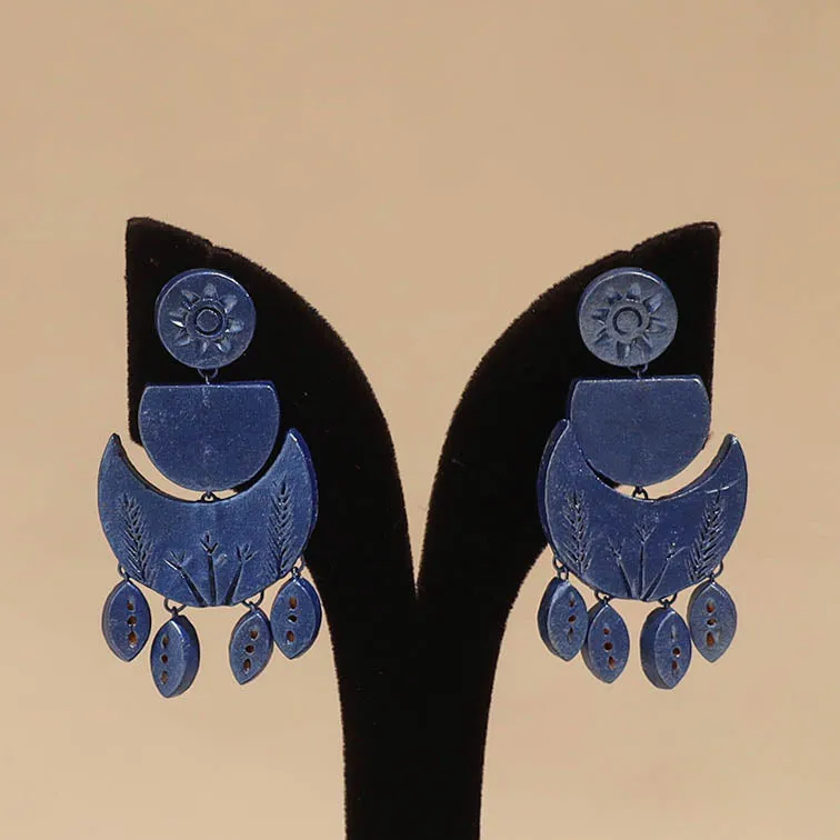 Blue - Bishnupur Handpainted Terracotta Earrings 136 sold by Itokri product image thumbnail 2