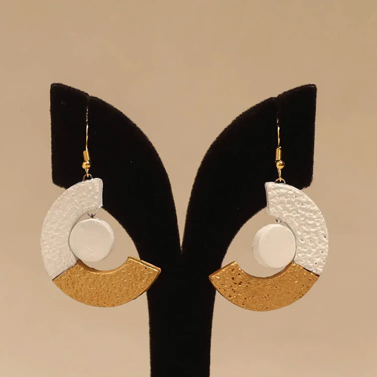 Beige - Bishnupur Handpainted Terracotta Earrings 131 sold by Itokri product image thumbnail 2