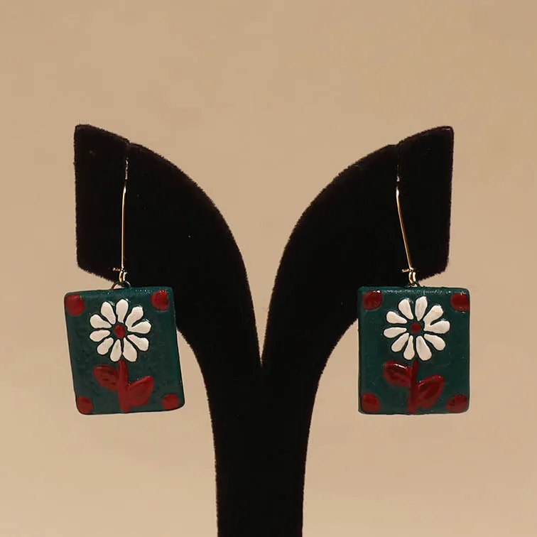 Green - Bishnupur Handpainted Terracotta Earrings 127 sold by Itokri product image thumbnail 2