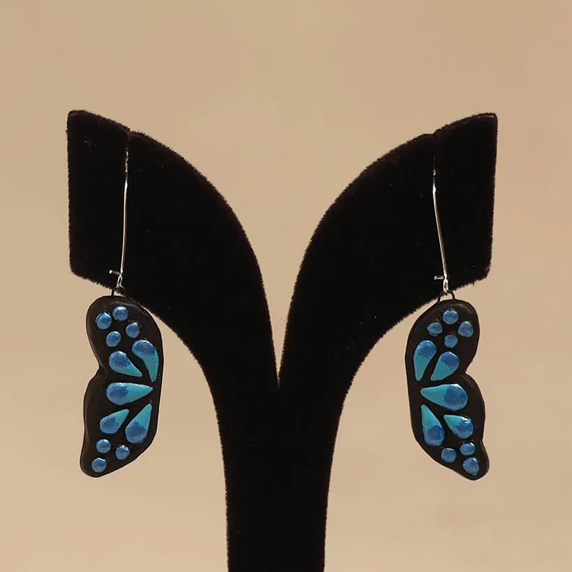 Blue - Bishnupur Handpainted Terracotta Earrings 103 sold by Itokri product image thumbnail 2