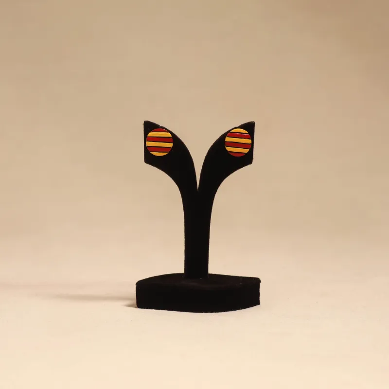 Multicolor - Bishnupur Handpainted Round Shape Terracotta Stud Earrings 77 sold by Itokri