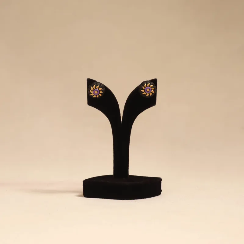 Brown - Bishnupur Handpainted Terracotta Stud Earrings 40 sold by Itokri