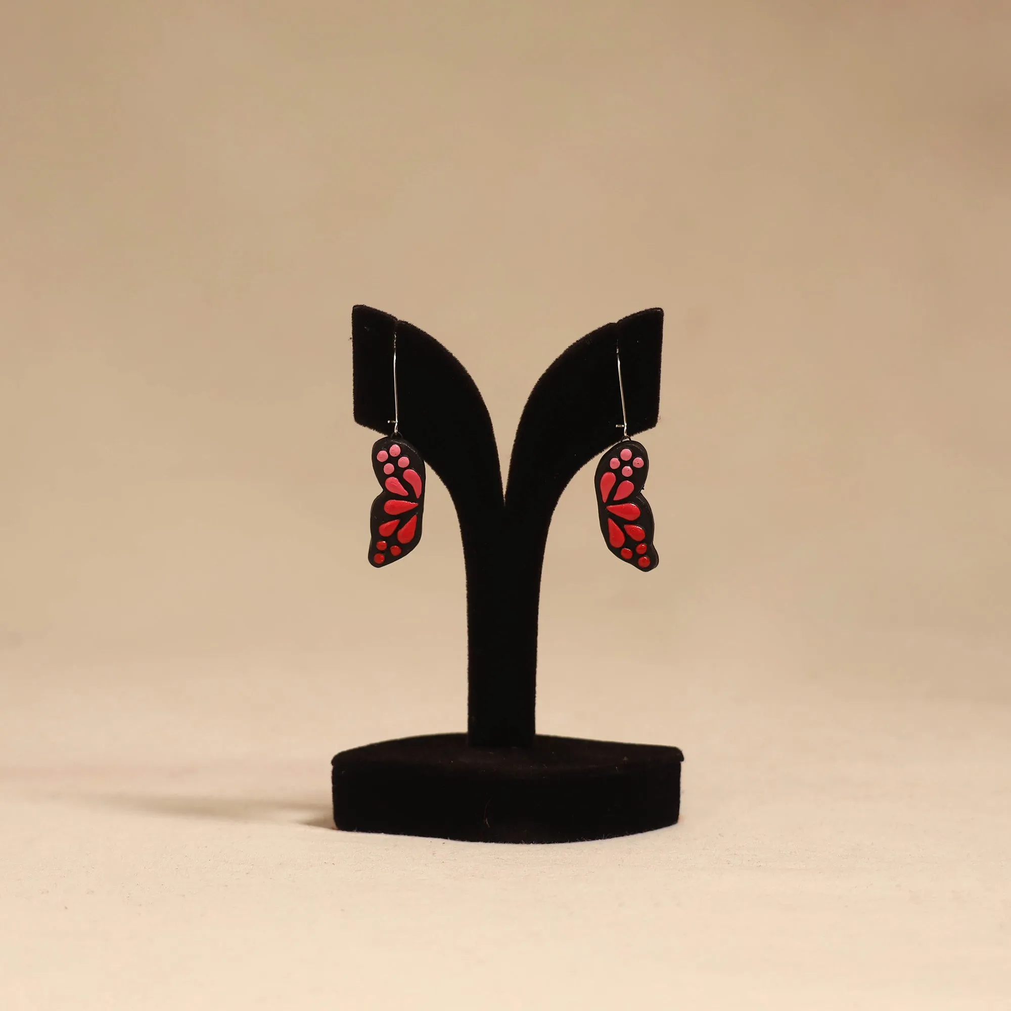 Pink - Bishnupur Handpainted Terracotta Earrings 107 sold by Itokri