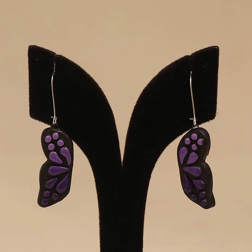 Purple - Bishnupur Handpainted Terracotta Earrings 105 sold by Itokri product image thumbnail 2
