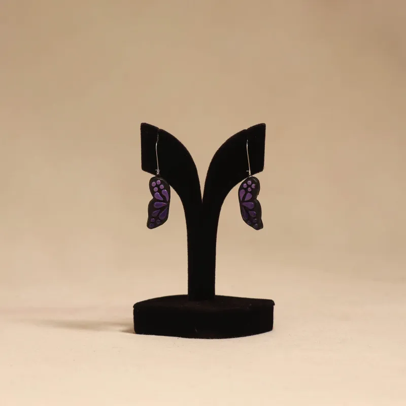 Purple - Bishnupur Handpainted Terracotta Earrings 105 sold by Itokri