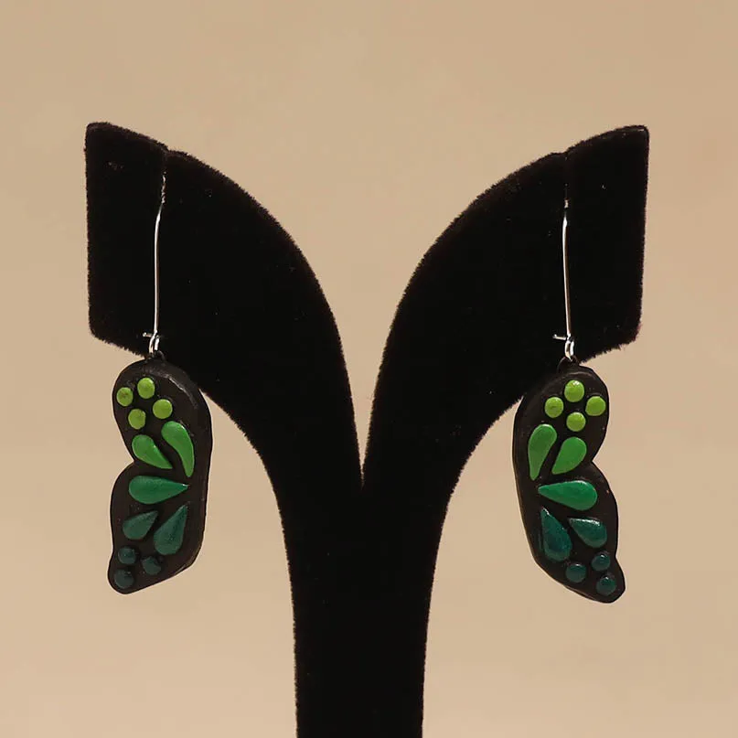 Green - Bishnupur Handpainted Terracotta Earrings 104 sold by Itokri product image thumbnail 2