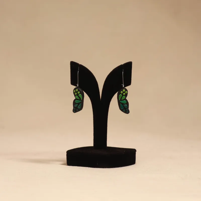 Green - Bishnupur Handpainted Terracotta Earrings 104 sold by Itokri