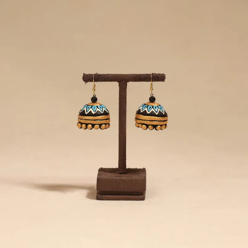 Bishnupur Handpainted Terracotta Jhumki Earrings 88 sold by Itokri