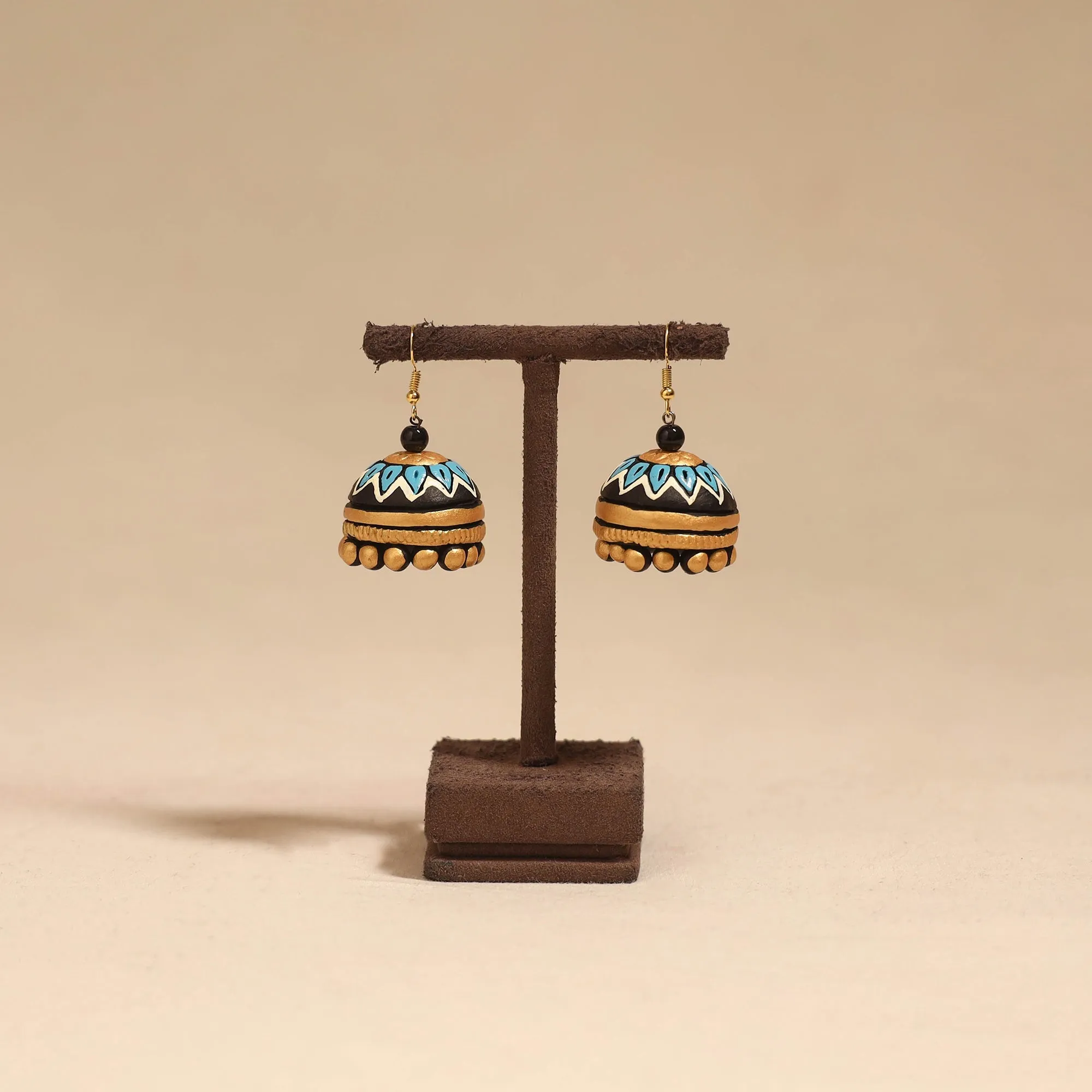 Bishnupur Handpainted Terracotta Jhumki Earrings 88 sold by Itokri