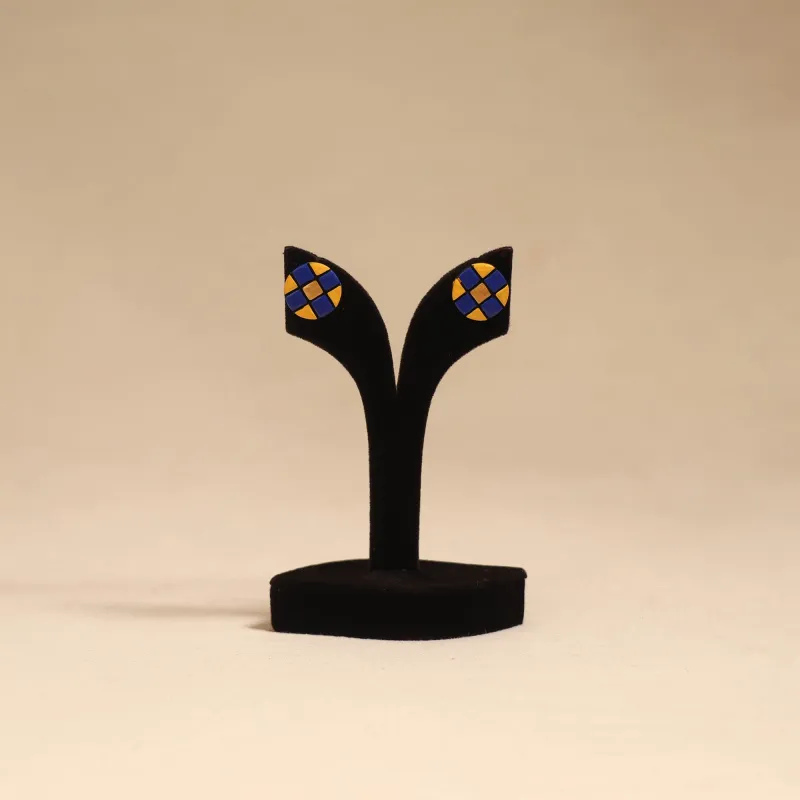 Multicolor - Bishnupur Handpainted Round Shape Terracotta Stud Earrings 81 sold by Itokri