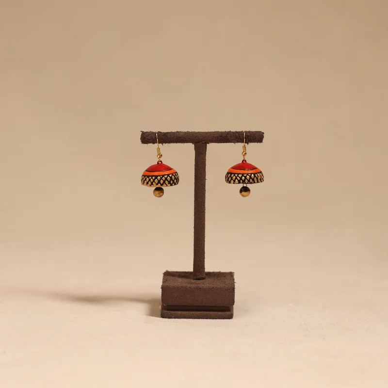 Bishnupur Handpainted Terracotta Jhumki Earrings 162 sold by Itokri
