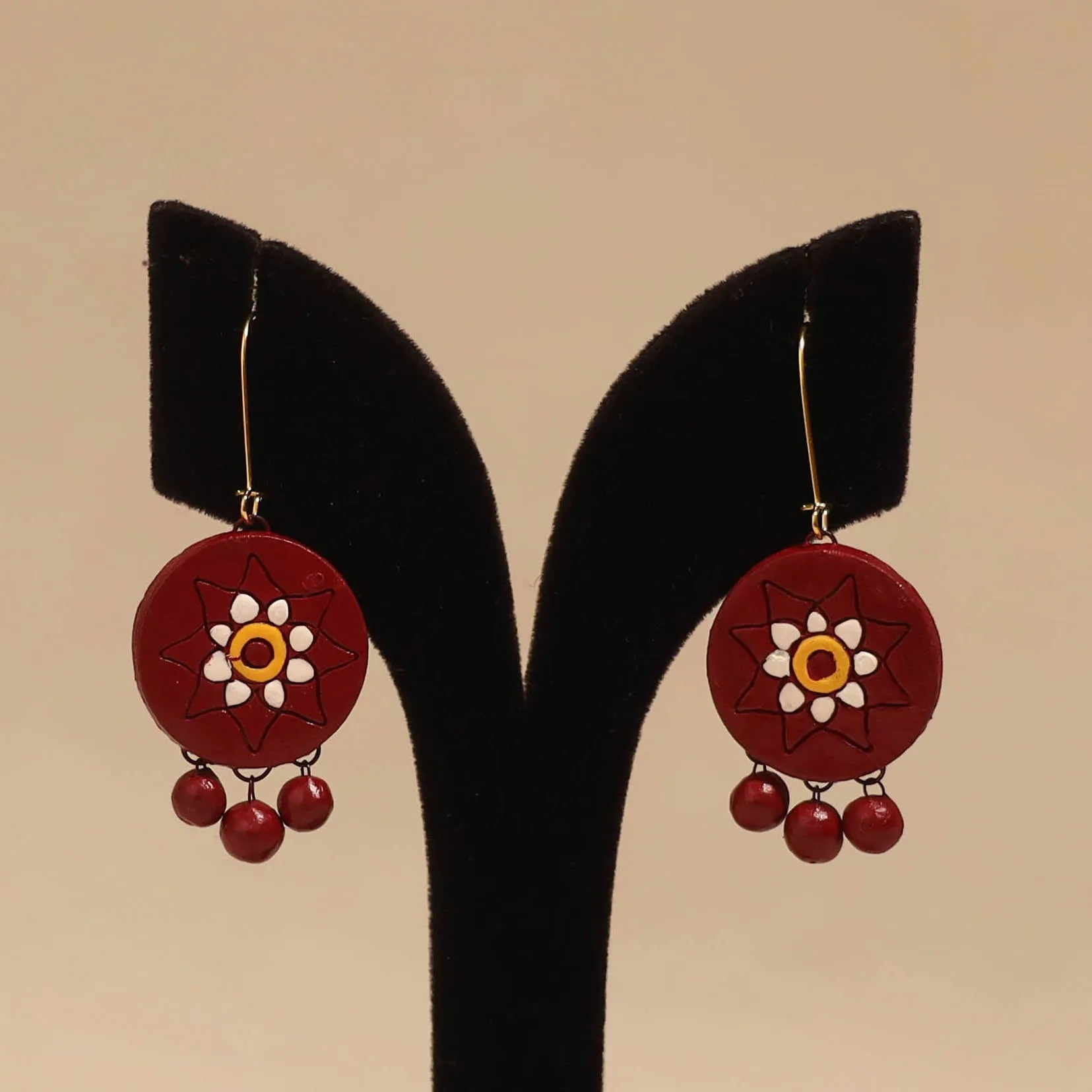 Bishnupur Handpainted Terracotta Earrings 166 sold by Itokri product image thumbnail 2