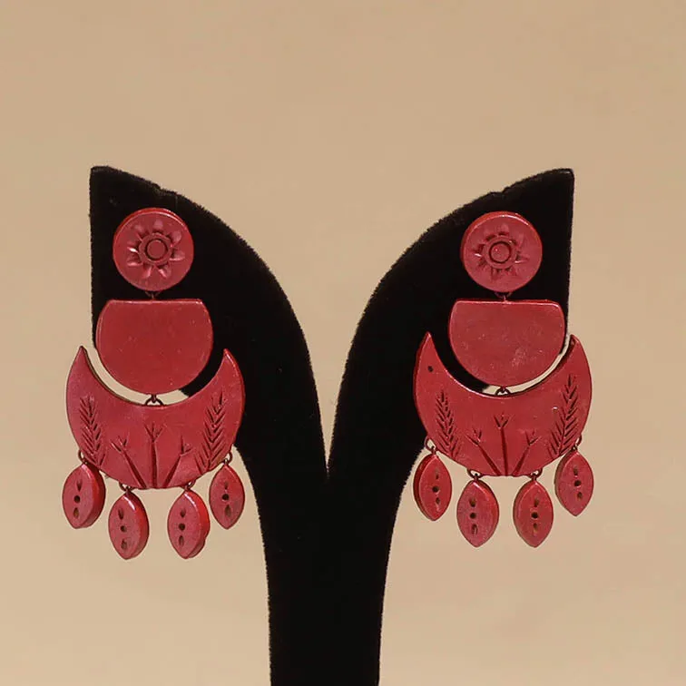 Red - Bishnupur Handpainted Terracotta Earrings 139 sold by Itokri product image thumbnail 2