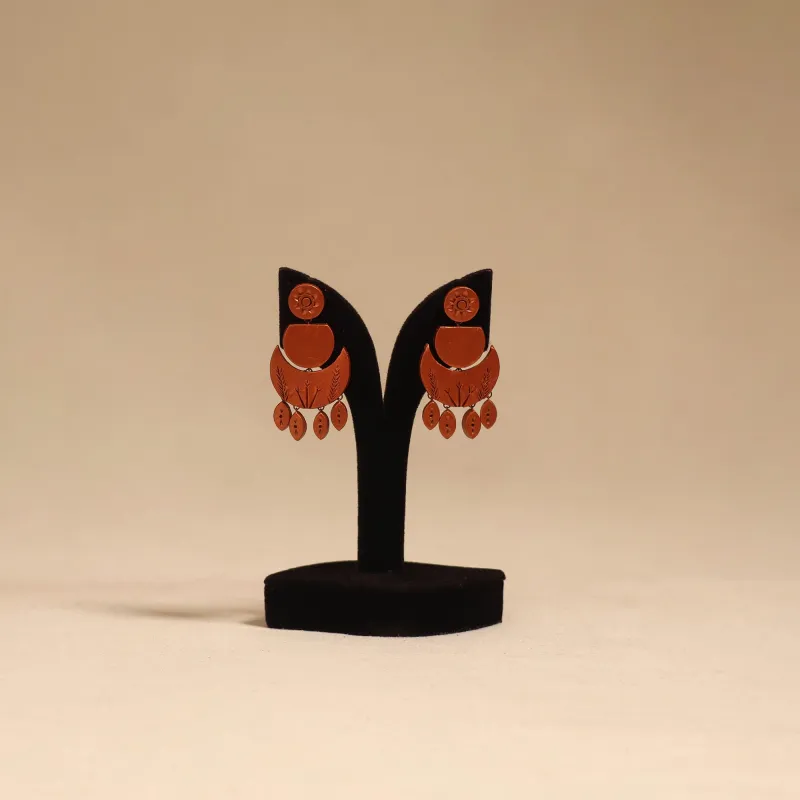 Red - Bishnupur Handpainted Terracotta Earrings 137 sold by Itokri