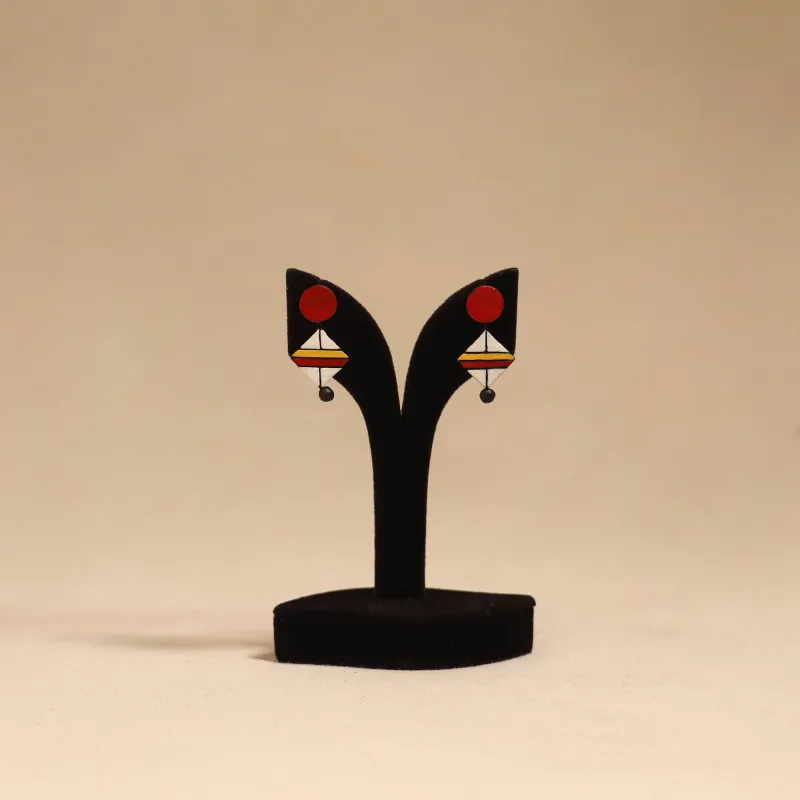 Bishnupur Handpainted Terracotta Stud Earrings 188 sold by Itokri