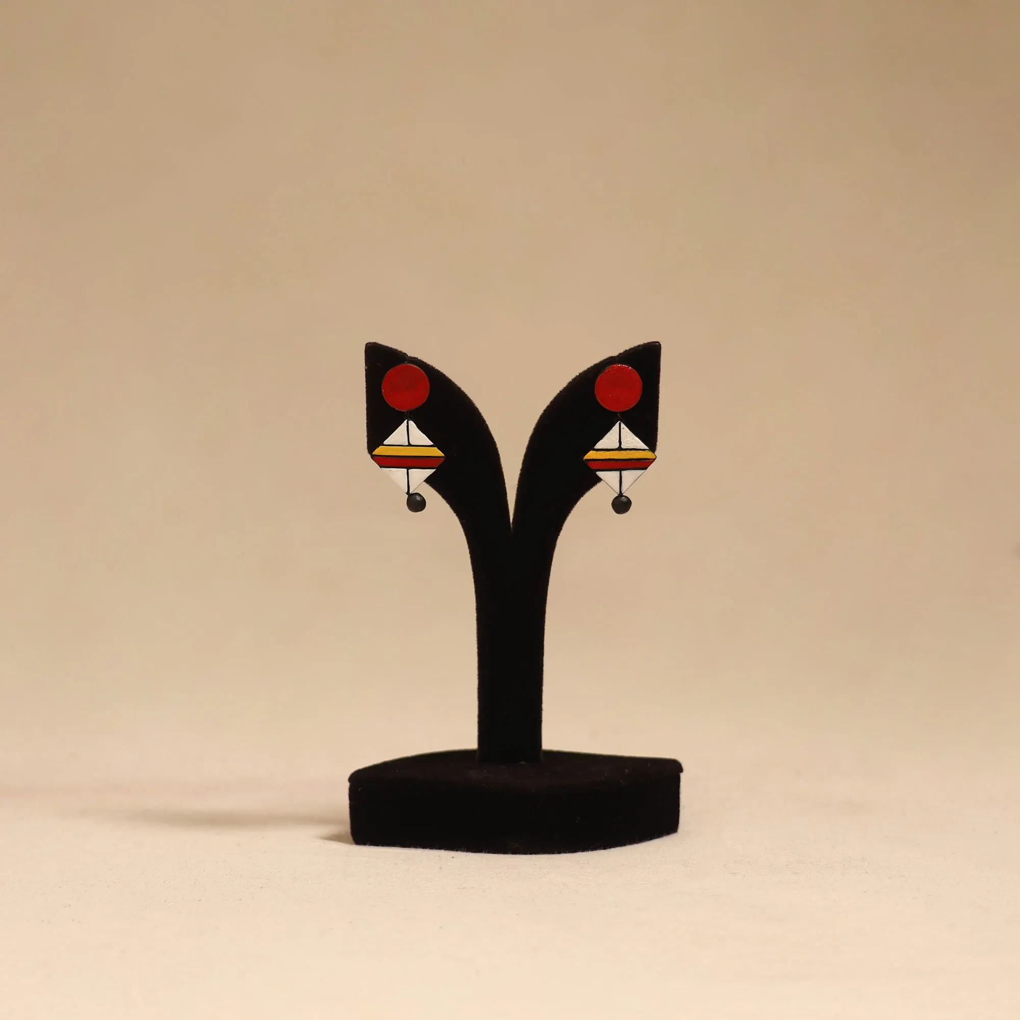 Bishnupur Handpainted Terracotta Stud Earrings 188 sold by Itokri