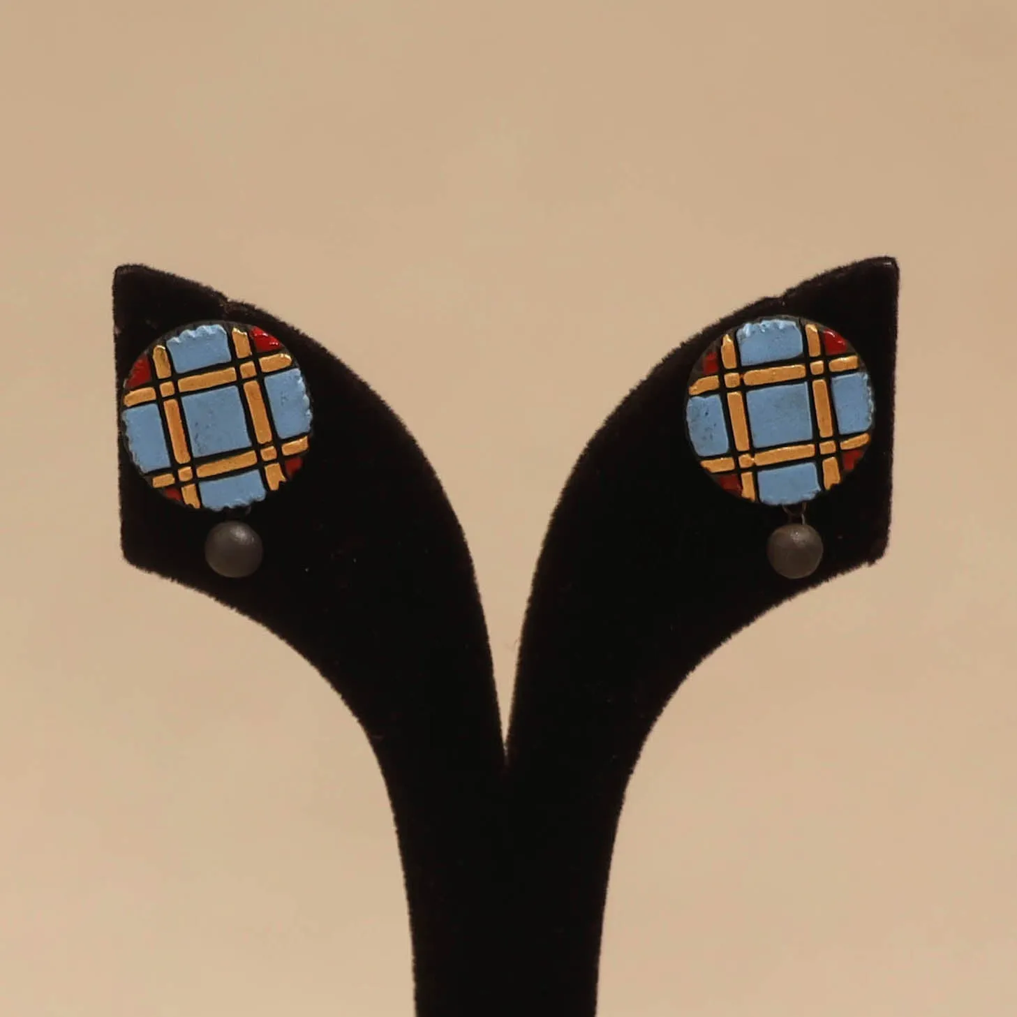 Blue - Bishnupur Handpainted Terracotta Stud Earrings 174 sold by Itokri product image thumbnail 2