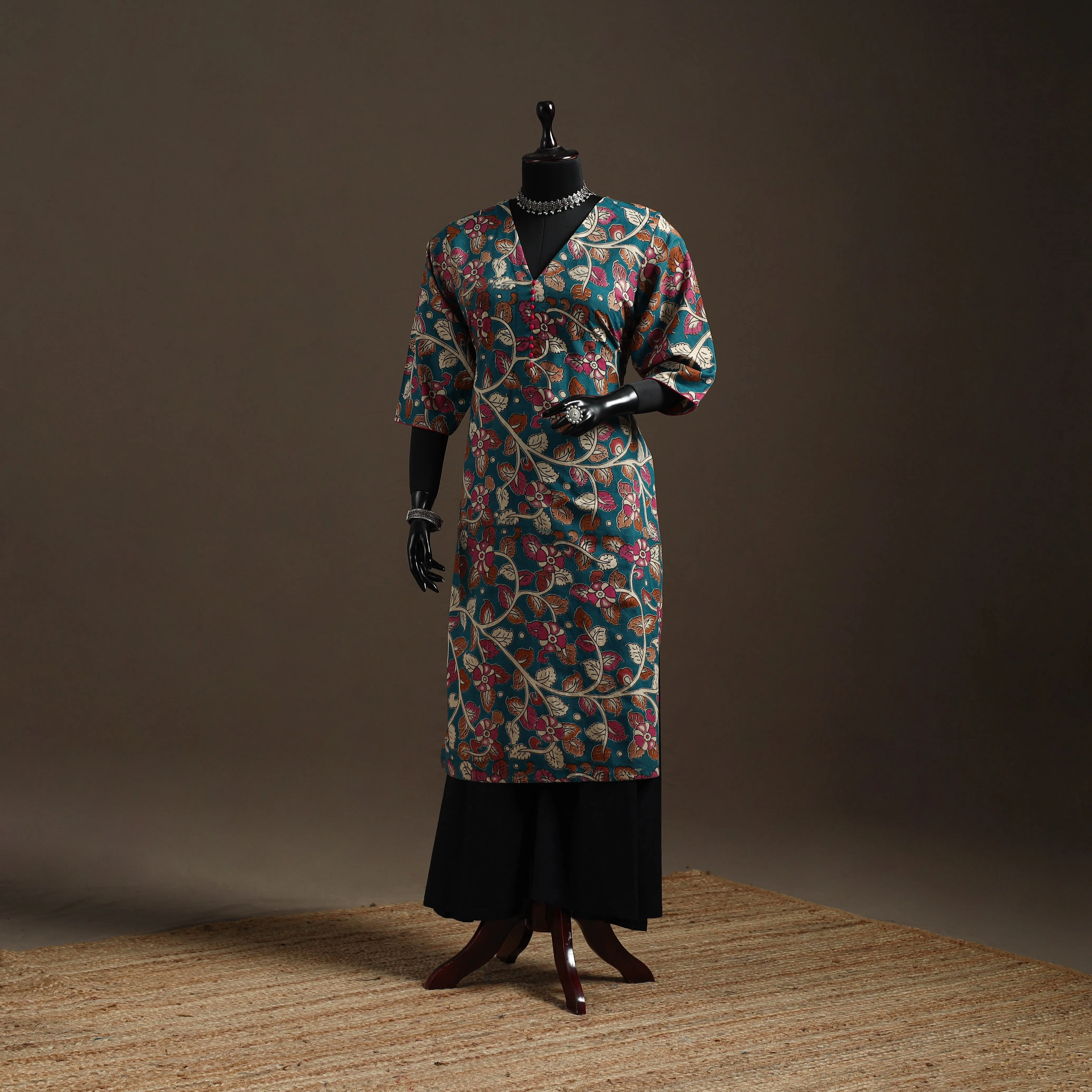 Green - Printed Cotton Straight Kalamkari Kurta for women 20 sold by Itokri