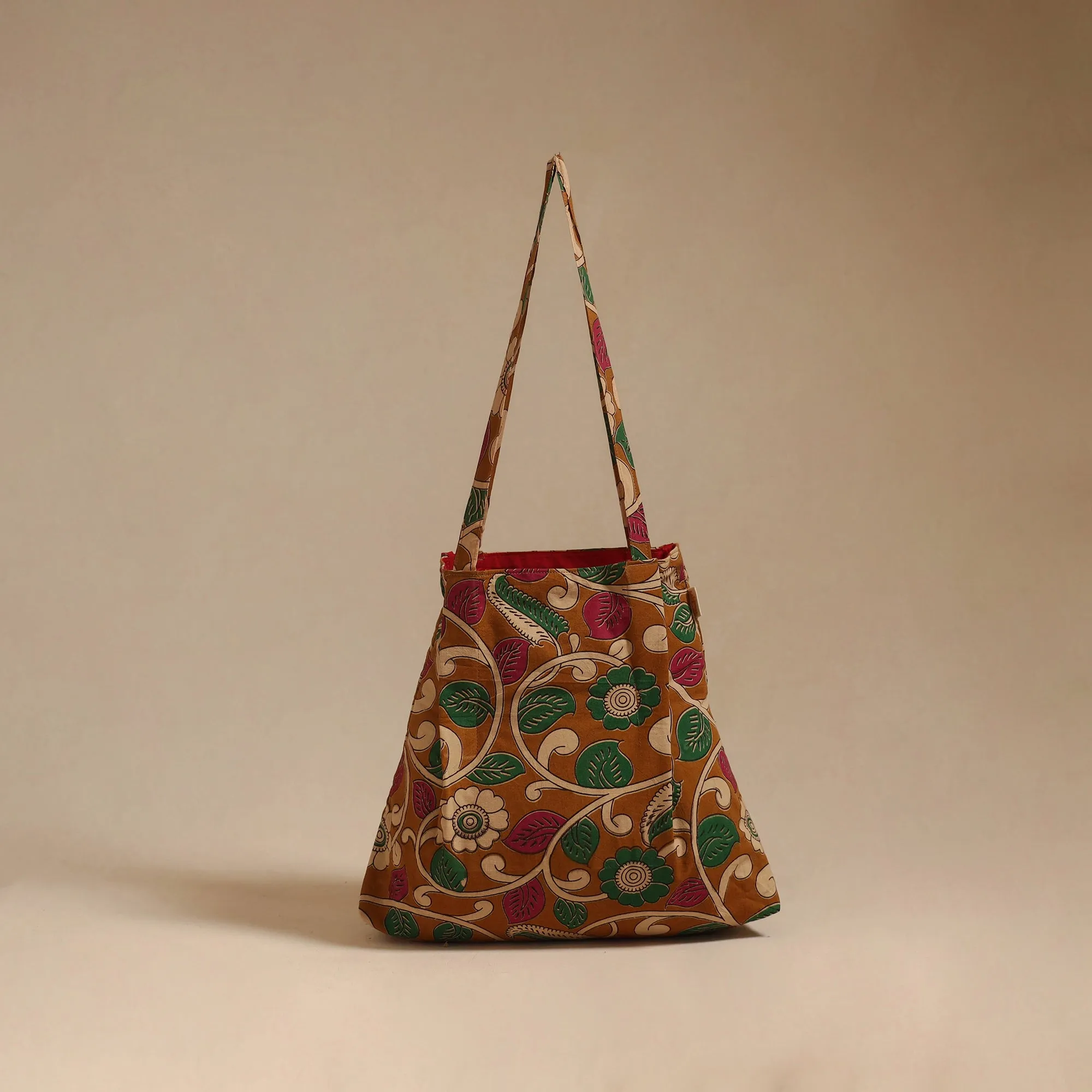 Brown - Handcrafted Fabric Jhola Bag 40 sold by Itokri