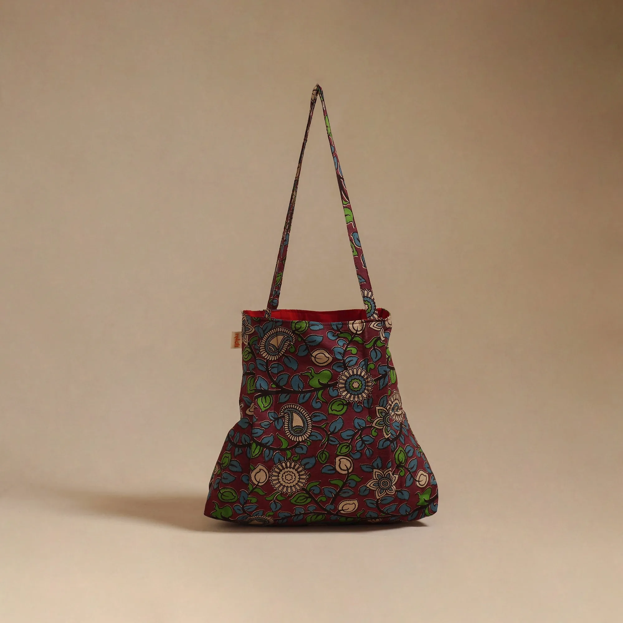 Purple - Handcrafted Fabric Jhola Bag 39 sold by Itokri