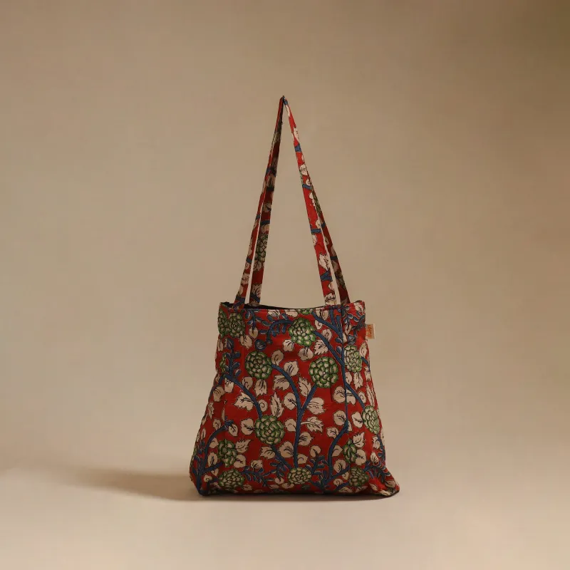Red - Handcrafted Fabric Jhola Bag 36 made by Itokri