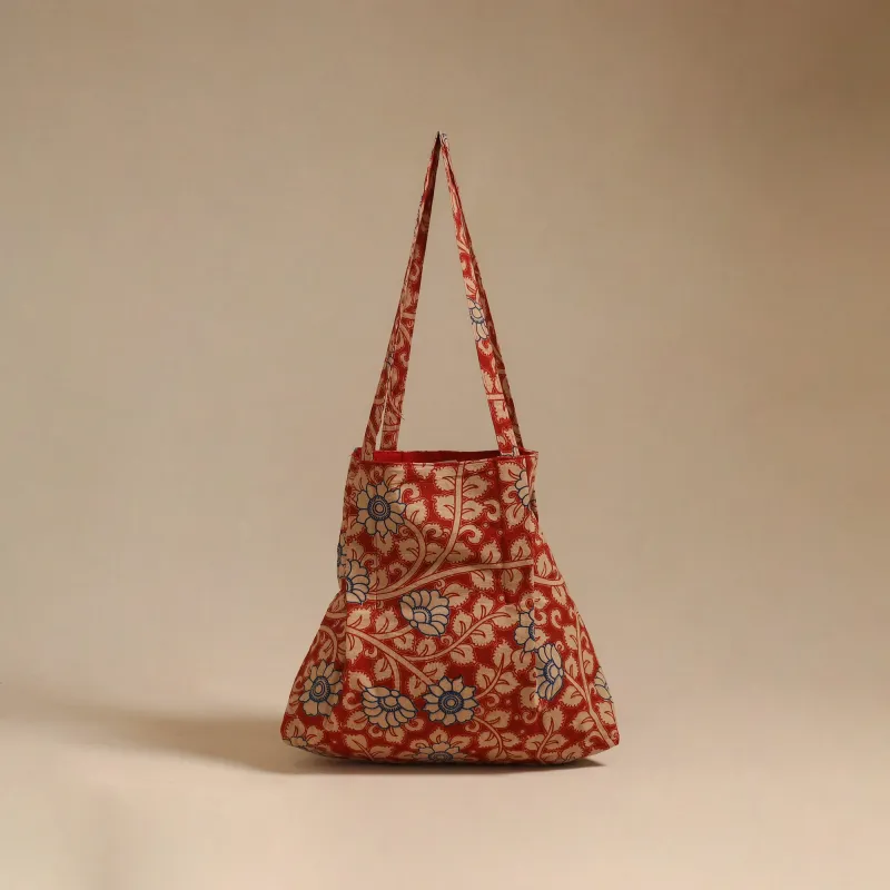 Red - Handcrafted Fabric Jhola Bag 35 sold by Itokri