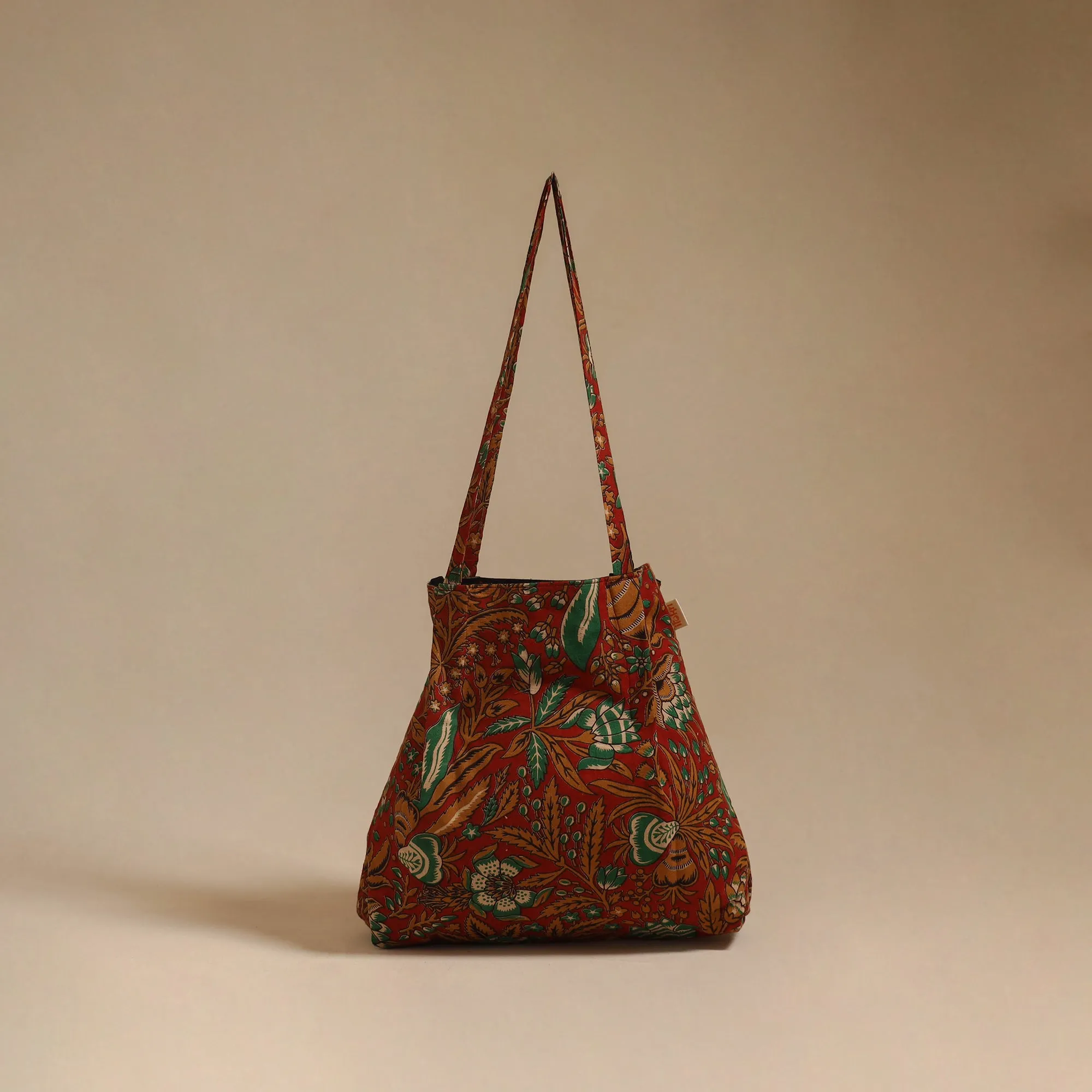 Red - Handcrafted Fabric Jhola Bag 33 sold by Itokri
