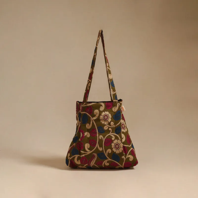 Brown - Handcrafted Fabric Jhola Bag 30 sold by Itokri